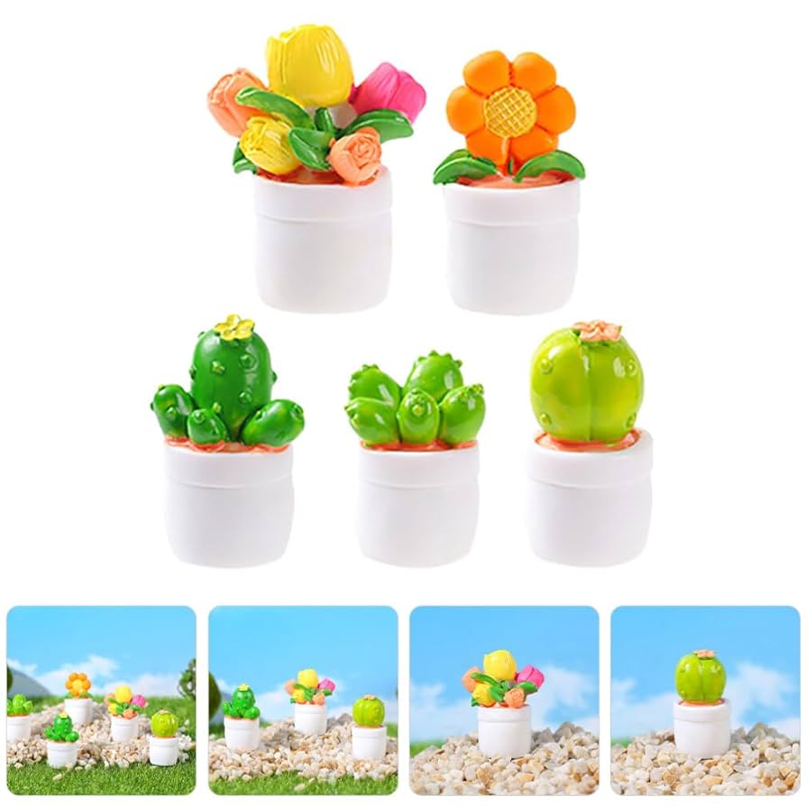 植木鉢　フィギュア　ジオラマ Amazon.co.jp: ibasenice ミニチュア 鉢植え 植物 フィギュア